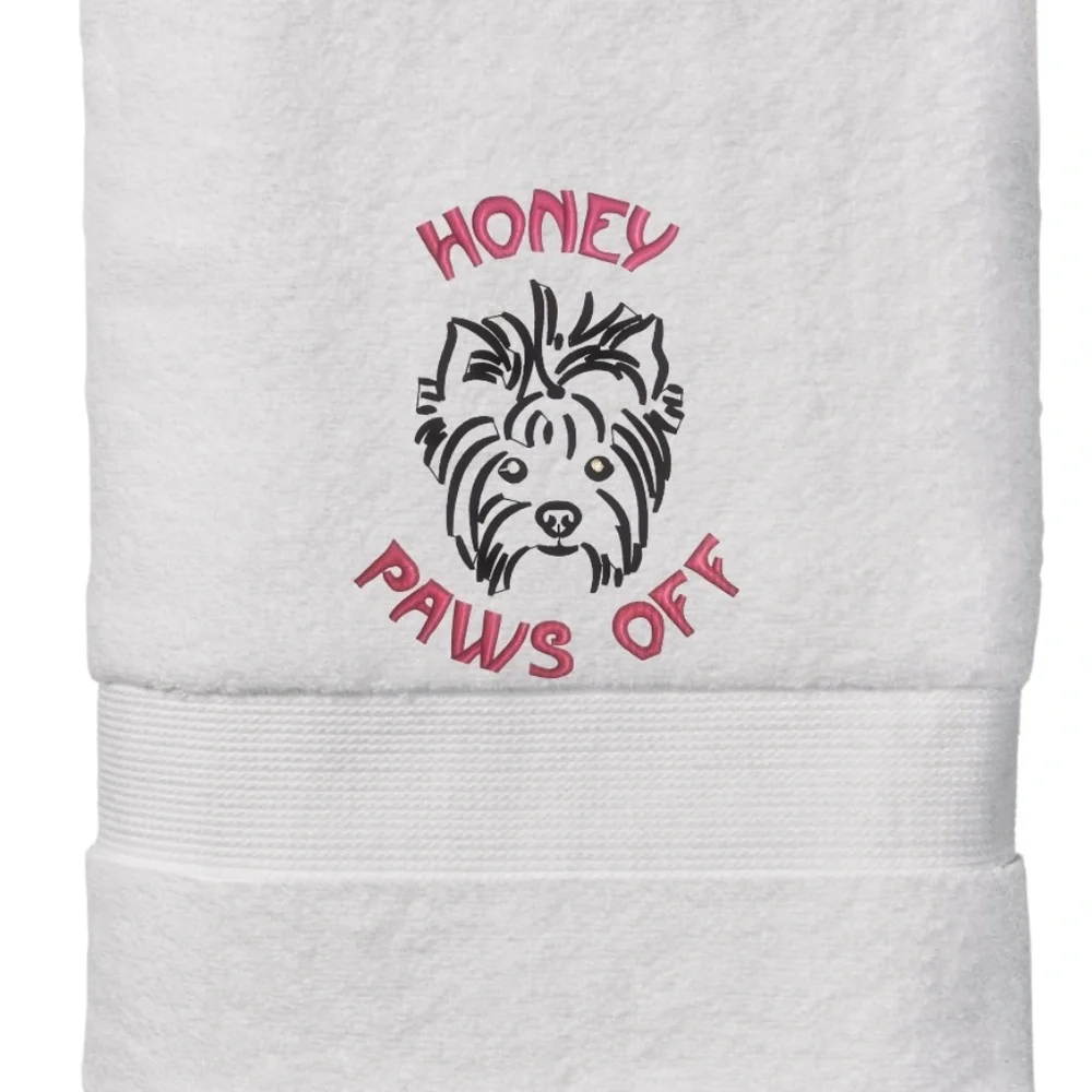 Hand Personalized Embroidered Pet Hand Towel with your Pet’s name. Dog cat fish
